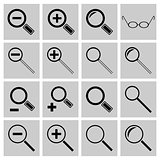 Icons search and scaling, vector illustration.