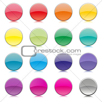 Set of multicolored buttons, vector illustration.