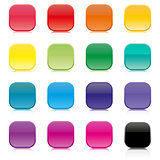Set of multicolored square buttons, vector illustration.