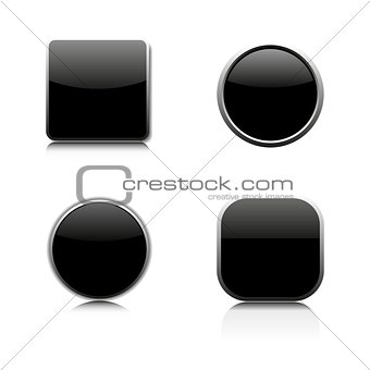 Set of glass buttons, vector illustration.