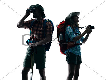 couple trekker trekking nature Photographing