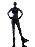 woman in roller skates  silhouette