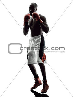 man boxers boxing isolated silhouette