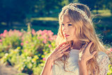 Charming Bride on Nature Background