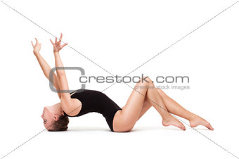 young slender gymnastic woman