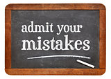 Admit your mistakes - blackboard