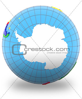 Antarctic on the globe 