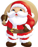 Santa Claus painted on a white background