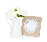 Photo frame and flower bouquet