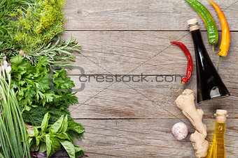Fresh garden herbs and spices