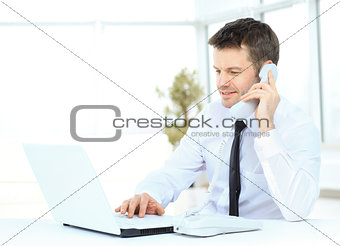 businessman working at the computer