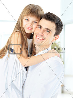 Happy father holding