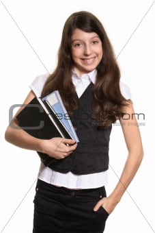 The schoolgirl with books