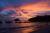 Horizontal sunset on Kata beach,Phuket