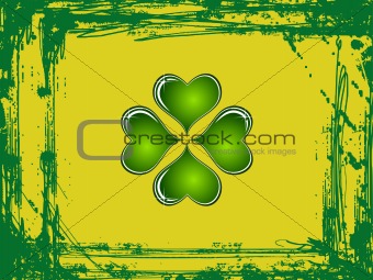 Abstract Clovers with Grunge Background Vector Illustration