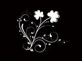 Abstract Clovers  Black Background Vector Illustration