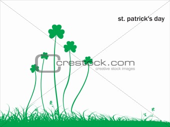 Green shamrock with clovers and grasses vector illustration