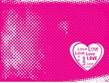 halftone background with heart