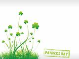 Green Shamrock background with grasses 