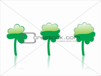 Shiny Green Clovers Vector Illustration