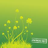 Green Clovers with green background Vector Illustration