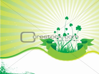 Clovers with Green background Vector Illustration
