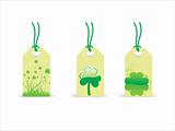 Clovers On Tags Vector Illustration