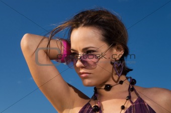 Fashion model with sunglasses