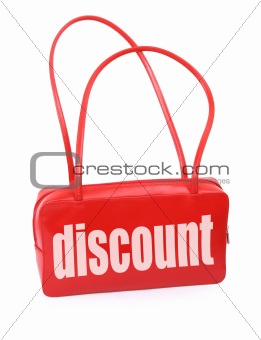 handbag with discount sign