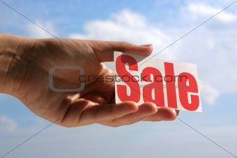 holding sale card