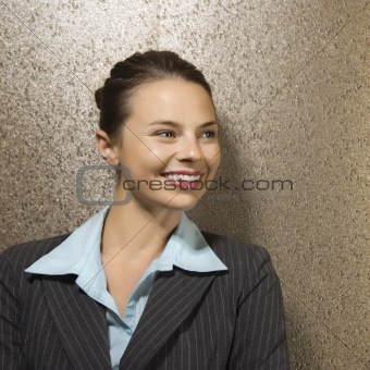 Businesswoman smiling.