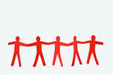 Red people holding hands