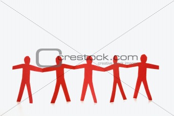 Red people holding hands