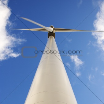 Low angle of wind turbine.
