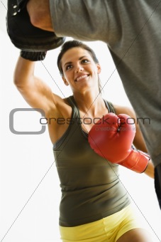 Woman punching