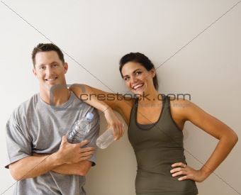 Woman leaning on man