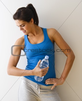 Woman flexing muscle