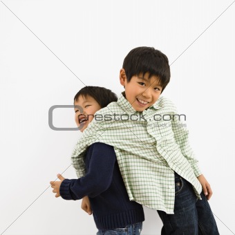 Young Asian brothers