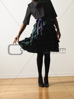 Woman in skirt