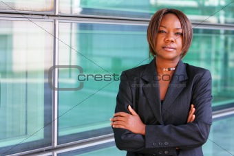 African american woman with arms folded