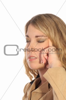 shot of a woman with a REAL headache