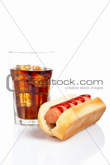 Hot dog and soda