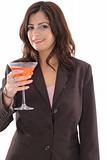 shot of a woman in business suit having cocktail vertical