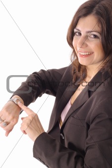 shot of a woman looking at her watch