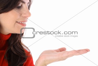 shot of a woman looking at something in her hand