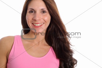 shot of a brunette in gym clothes