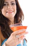 shot of a woman with cocktail side