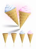 Ice-cream horns dessert vector illustration
