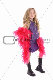 shot of a model pose child with boa