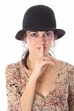 shot of a woman in hat with a secret 